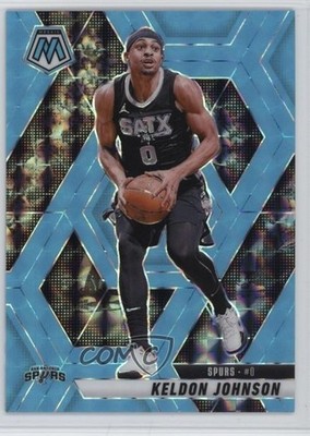 2024-25 Panini Mosaic Fluorescent Blue Mosaic Prizm 2/75 Keldon Johnson #9 0o4t