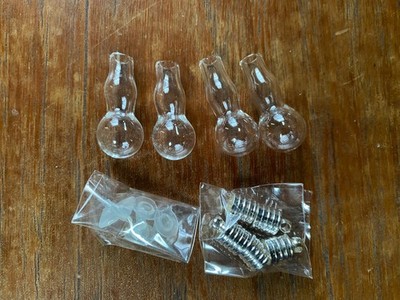 Lot 4 | Glass Rice Vials | Caps, Stoppers | Gourd
