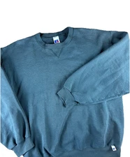 Vintage Russell Athletic Forest Green Crewneck Sweatshirt Size L