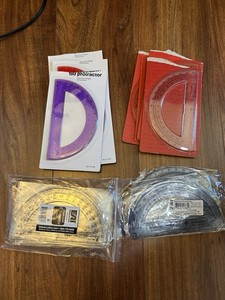 Lot of 24 Plastic 6-Inch 180 Degree Protractor NEW