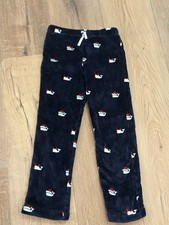 Vineyard Vines Christmas Pajama Fleece Pants Youth Small Navy Whale Santa Sz 7