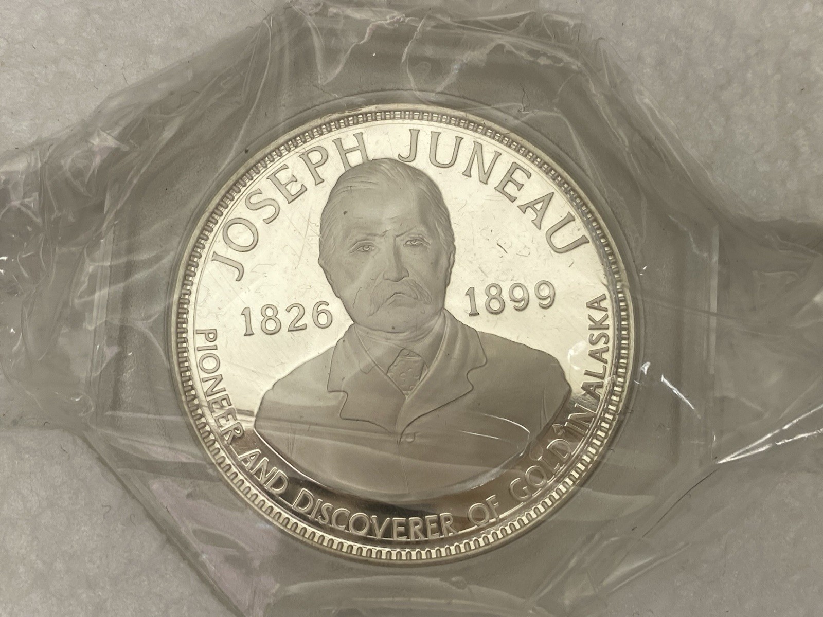 Franklin Mint NCS Coin Medal Alaska Gold Discovery Sterling Silver Proof NIB