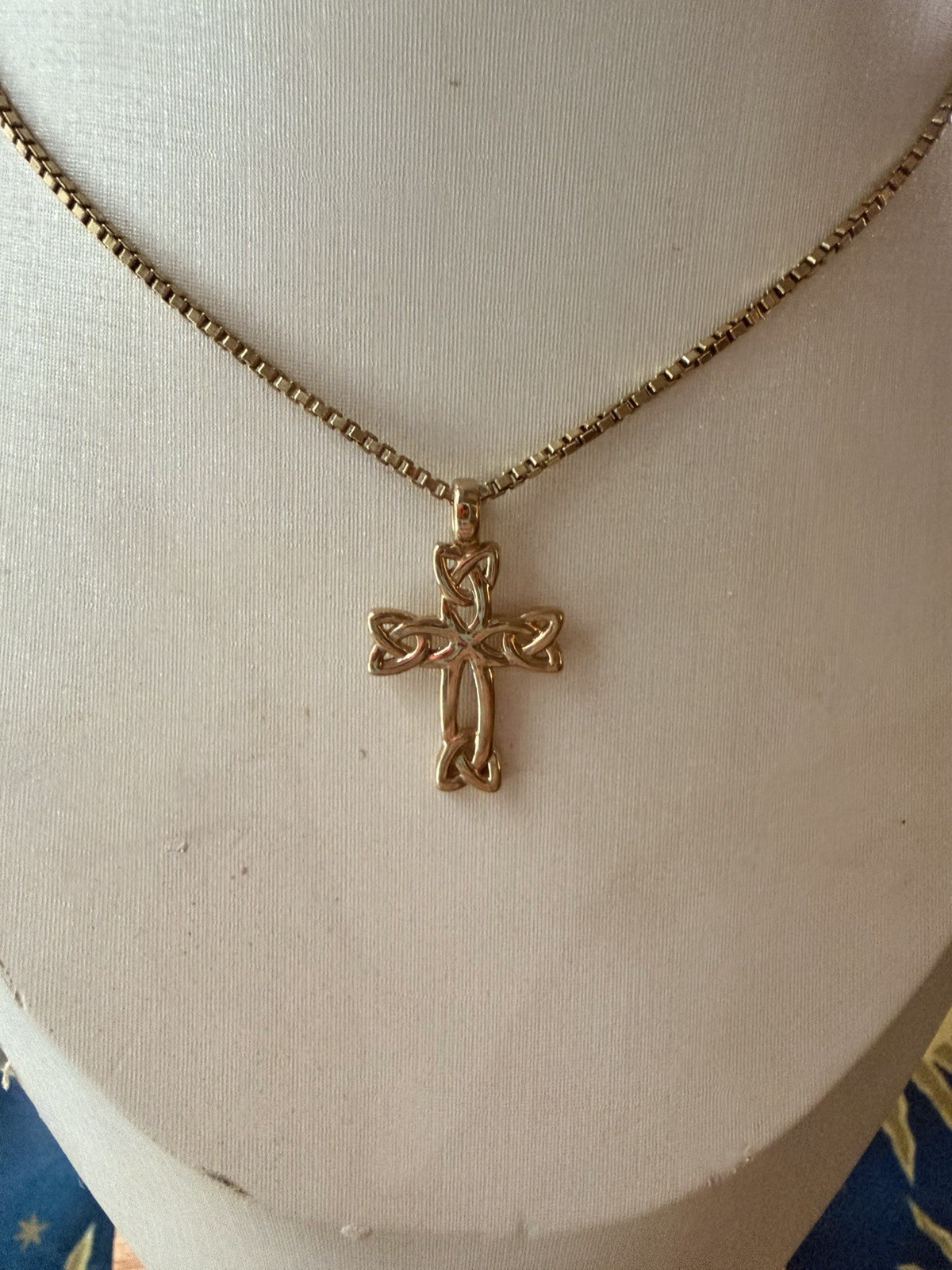 Gold Tone Cross Necklace