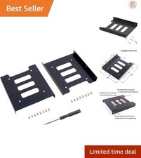 2-Pack HDD SSD Mounting Bracket, 2.5'' to 3.5'' Adapter for Easy Installation