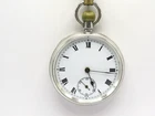 1924  Swiss made Lanco pocket watch solid silver case very good cond & working.
