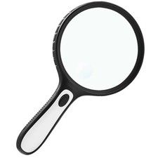 Handheld Lighted Magnifying Glass, 3-30X / 60X, Large Size with LED Light