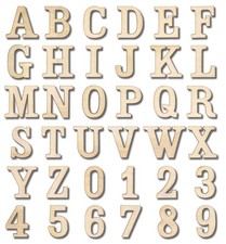 306 Pieces 1-1/4 Inch 1.25" Small Unfinished Wooden Letters and Wooden Numbe...