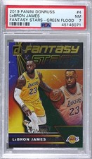 2019-20 Panini Donruss Fantasy Stars Green Flood LeBron James #4 PSA 7 9l4