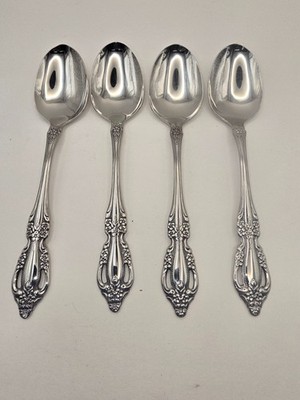 Oneida Deluxe RAPHAEL Stainless  Oval Place Soup Spoons Set of 4 - 6 7/8 ''