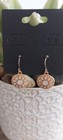 Dainty Goldtone Floral Sunburst Pearlescent Inlay Medallion Fashion Earrings — photo 8