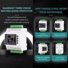Three Phase Tuya WiFi Smart Bi-Directional Energy Meter, Power Meter Kwh Ammeter