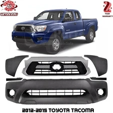 Front Bumper Cover Paintable & Grille Assembly Kit For 2012-2015 Toyota Tacoma