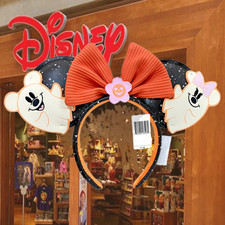 Disney Parks Ghost Mickey And Minnie Ears Floral Headband NEW EARS CUTE