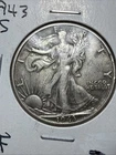 1943-S Walking Liberty Silver Half Dollar 50C 90% Silver Actual Coin XF