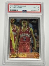 1996 Topps Chrome Allen Iverson #171 RC Rookie Sixers PSA 8 NM-MT 127