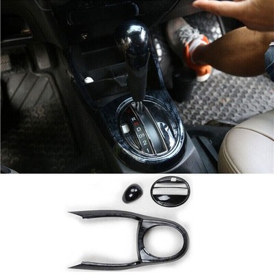 Black Wood Geain Frame Central Console For Honda Fit/Jazz 2008-2013 Gear Shift