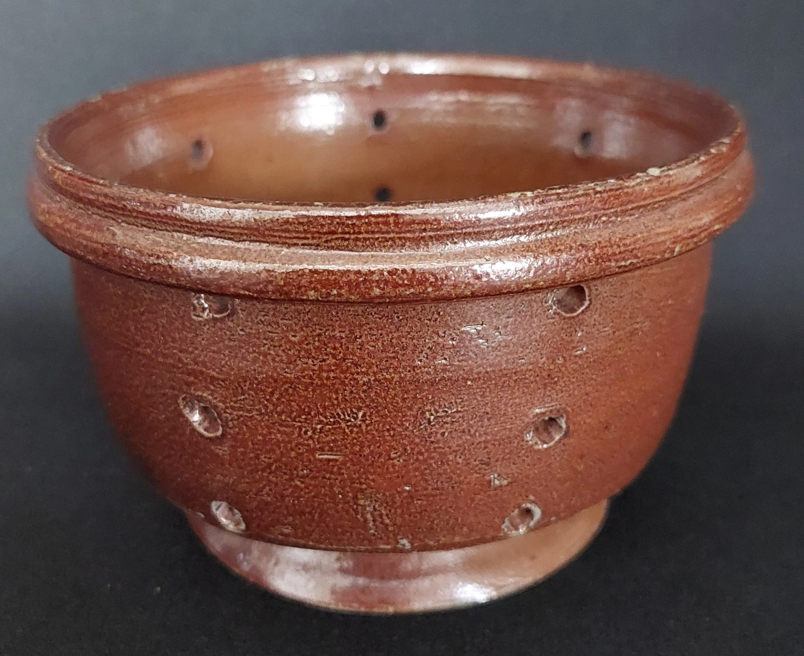 Cottage Cheese Dish Drainer Stoneware 20th