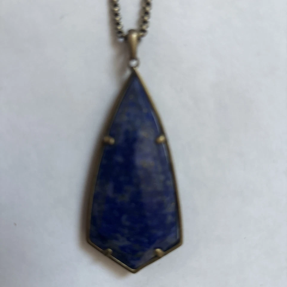 Kendra Scott Women's Nola Short Pendant Necklace Gold/Blue Drusy - Image 2 of 2