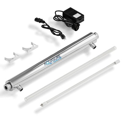 AQUASURE Quantum Series Compact Ultraviolet UV Light Water Filter System 8-GPM