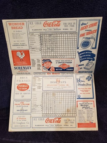 VINTAGE 1946 Washington Senators vs. New York Yankees Griffith Stad Game Program - Picture 4 of 5