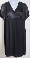 Leslie Fay misses size 18 black sheath slinky Dress Lovely Made in the USA v2