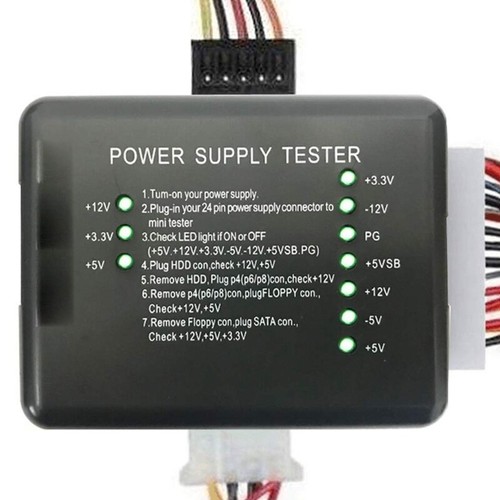Power Supply Tester PC Chassis Power Testing Tool 20Pin/24Pin - Afbeelding 2 van 8