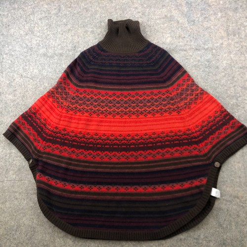 Coldwater Creek Poncho Womens XS / Small Fair Isle Wool Blend Turtleneck Sweater - Picture 2 of 15