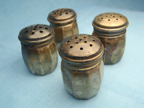 Vintage Webster Co. Sterling Silver Individual Mini Salt & Pepper Shakers 2 Sets - Picture 3 of 12