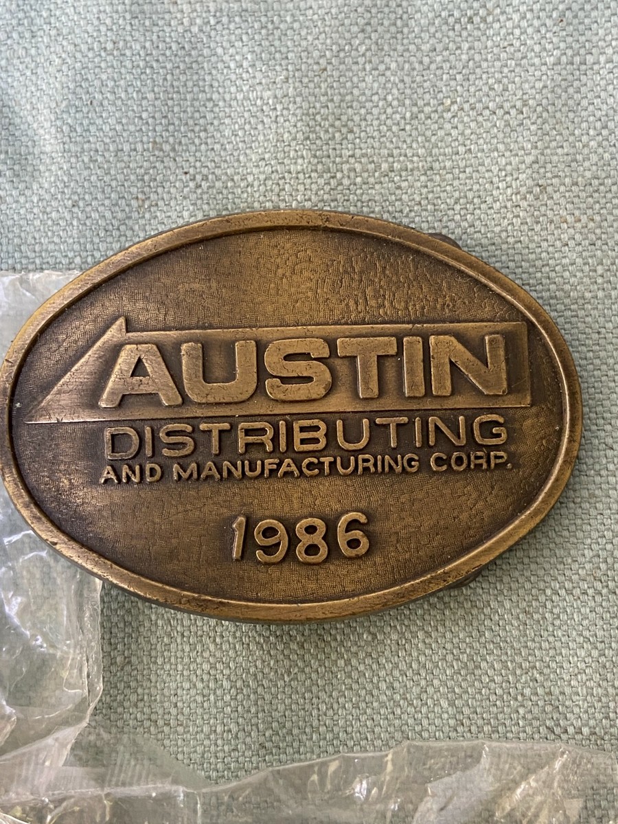 Vintage Austin Distributing Manufacturing Corp Brass Belt Buckle 1980’s New NOS View 4