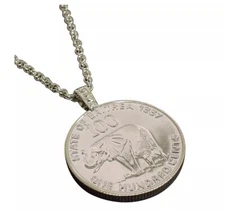 NEW American Coin Treasures Lucky Elephant Coin Pendant 11189