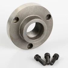 Threaded Backplate Adapter 5" 3-Hole 1-1/2"-8 For Lathe Chucks