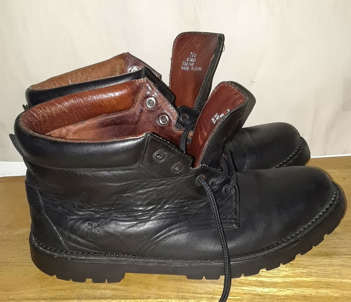 Frye Black Leather Lace Up Ankle Boots Men's Size 7.5D | eBay
