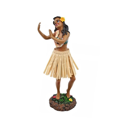 Hawaiian Leilani Hula Girl Dance Pose Brown Skirt Dashboard Doll Maui, Hawaii - Picture 3 of 5