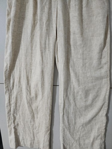 Abercrombie Fitch Pants Womens 2 Oatmeal Trouser Wide Straight Linen Blend Heavy - Picture 8 of 18