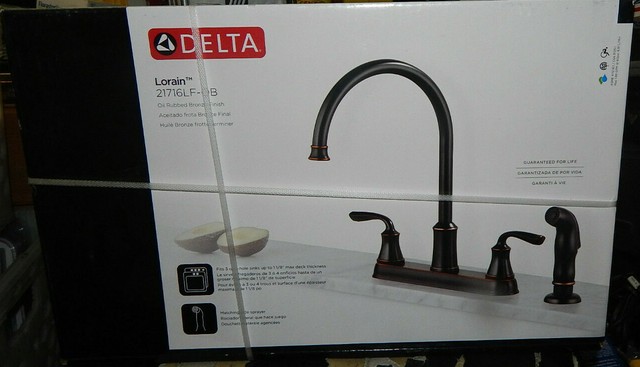 Delta Lorain Oil Rubbed Bronze Kitchen Sink Faucet W Side Sprayer