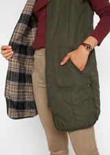 FRAUEN STEPPWESTE NEU! WESTE REIßVERSCHLUSS OLIV Gr. 42 + 44  BAUMWOLLE-FUTTER