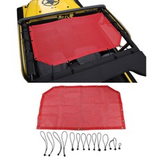 Front Half Mesh Sun Shade Top Cover Uv Protection Red For Jeep Wrangler Tj 97-06 Front Half Mesh Sun Shade Top Cover Uv Protection Red For Jeep Wrangler Tj 97-06