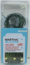 Martha Stewart Living 24 Battery Operated Large LED Dot Lights Warm White 8 Feet