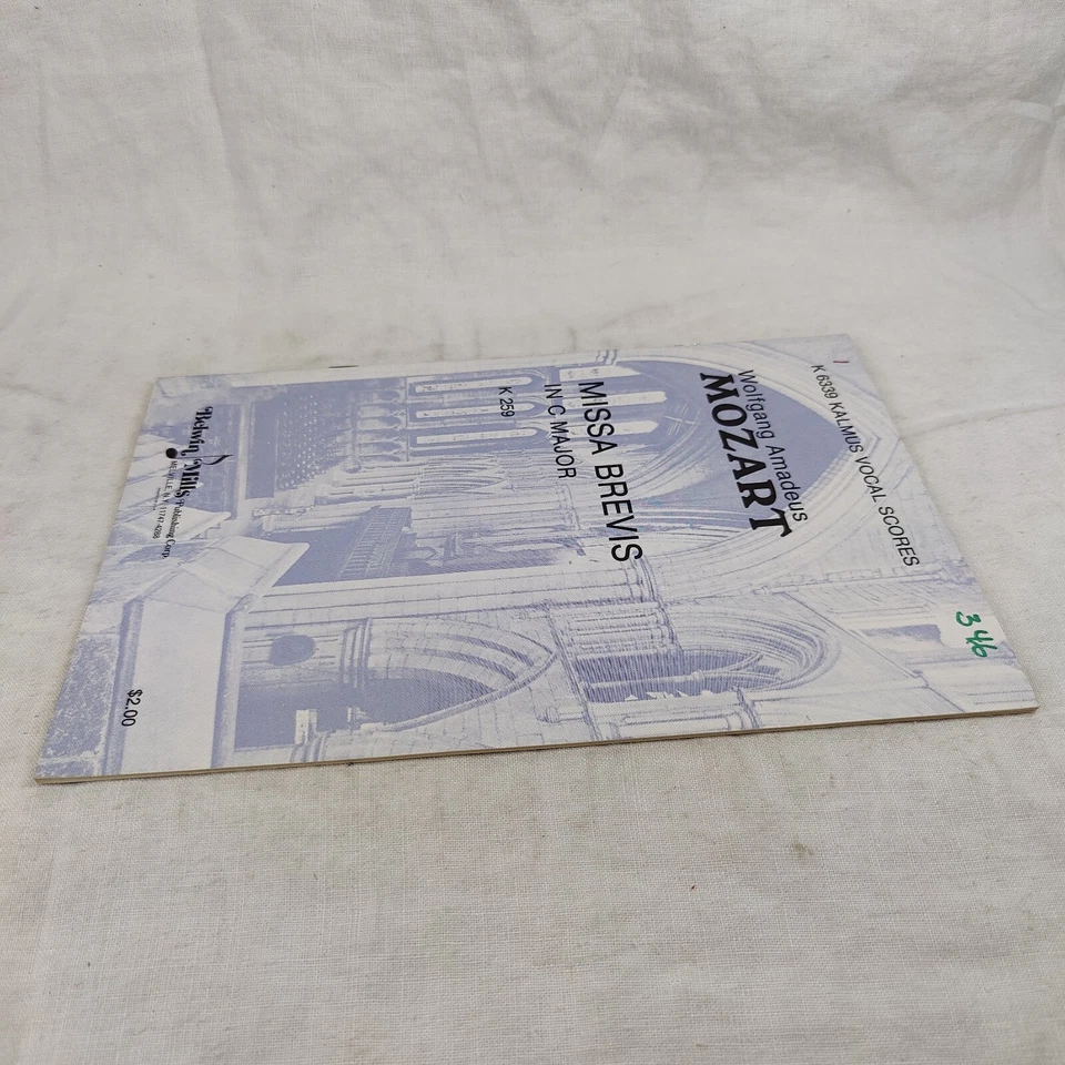 Rare Vtg 1980 "MISSA BREVIS" in C Major W. A. MOZART Kalmus Vocal Score K 6339 - Image 4 of 4