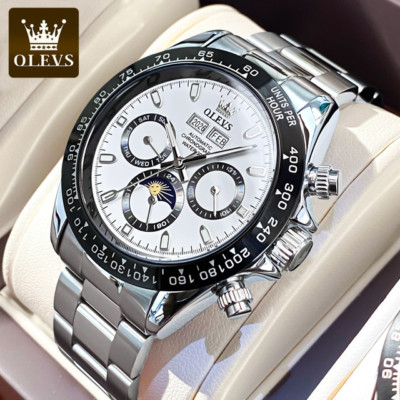 OLEVS Men Automatic Mechanical Luxury Stainless Steel Luminous Waterproof Watch