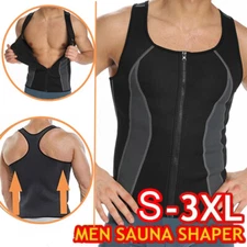 Men Neoprene Sauna Sweat Vest Body Shaper Waist Trainer Fat Burner Shapewear US
