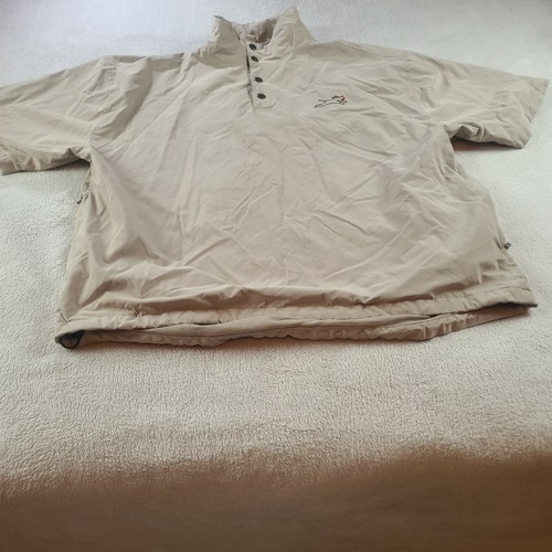 Ping Mens Adult Large Brown Golf Jacket Four Button Up Short Sleeve Windbreaker