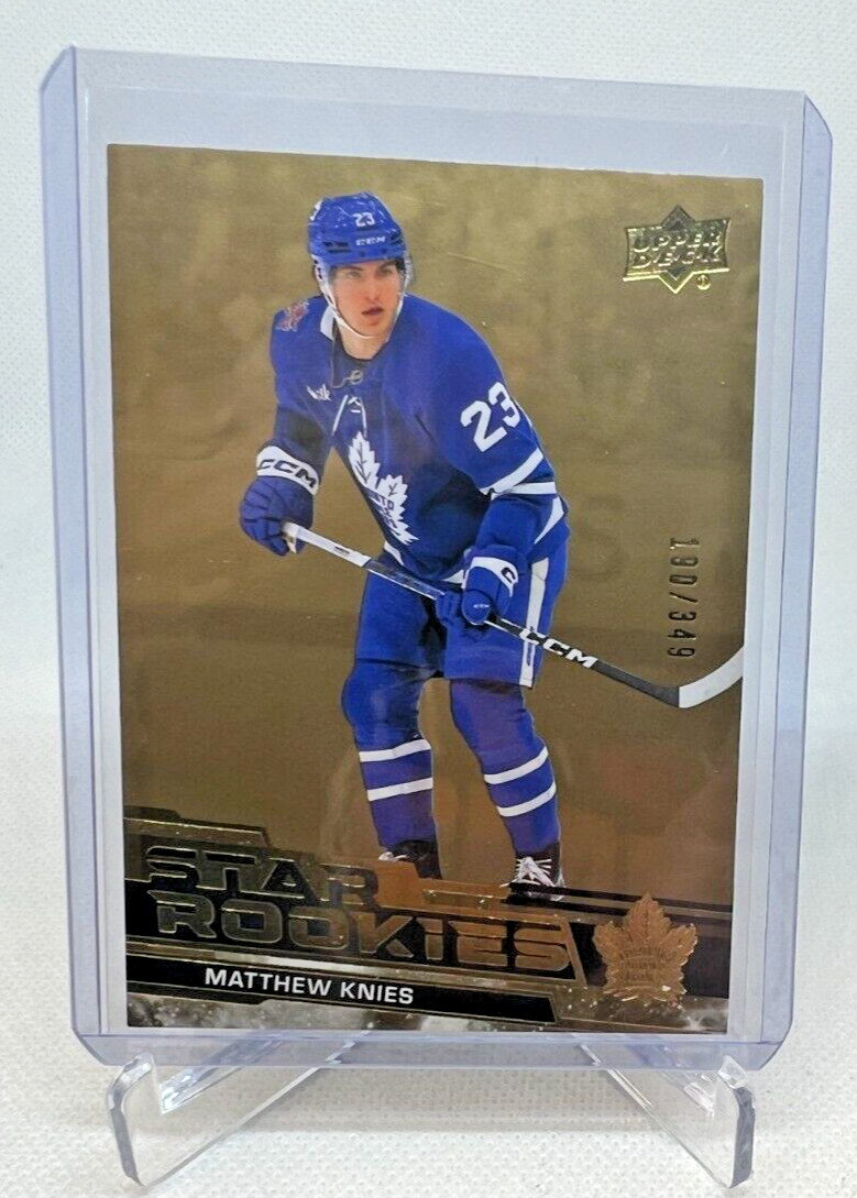 2023-24 Upper Deck NHL Star Rookies MATTHEW KNIES RC Gold Parallel 190/349 #4