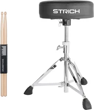 Drum Throne, Height Adjustable Padded Seat Drum Stool, Heavy Duty Swivel Drum Ch
