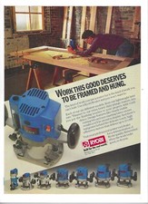 1988 Ryobi Routers & Piranha Carbide Tooth Saw Blade Vintage Print Ads
