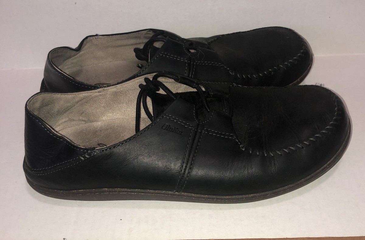 OluKai Honua black leather shoe men’s size 8, women’s 11 OluKai Honu Sandals (Women main image 4