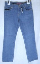 NWT THE CHILDRENS PLACE GIRLS BLUE SKINNY JEANS DENIM ADJ WAIST SIZE 6X-7, 6/7