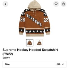 Supreme Hockey Hoodie - Size Large