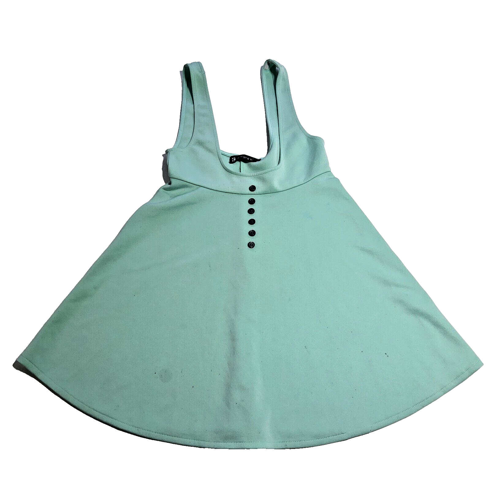 Allegra K Womens Teal Overalls Pinafore Dress with Suspenders and Buttons