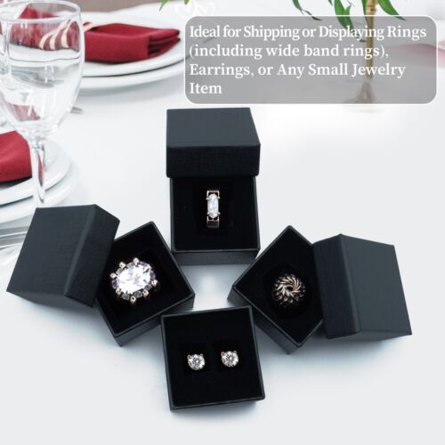 Großhandel schwarzer Ring Geschenkbox mit Schaumstoff und Samt Einsatz 1,5 x 1,5 x 1,25 Zoll - Bild 7 von 9